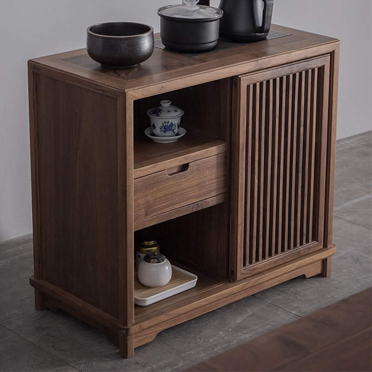 木质茶台 新中式榆木家具餐边柜办公室烧水柜茶台茶柜 茶水柜