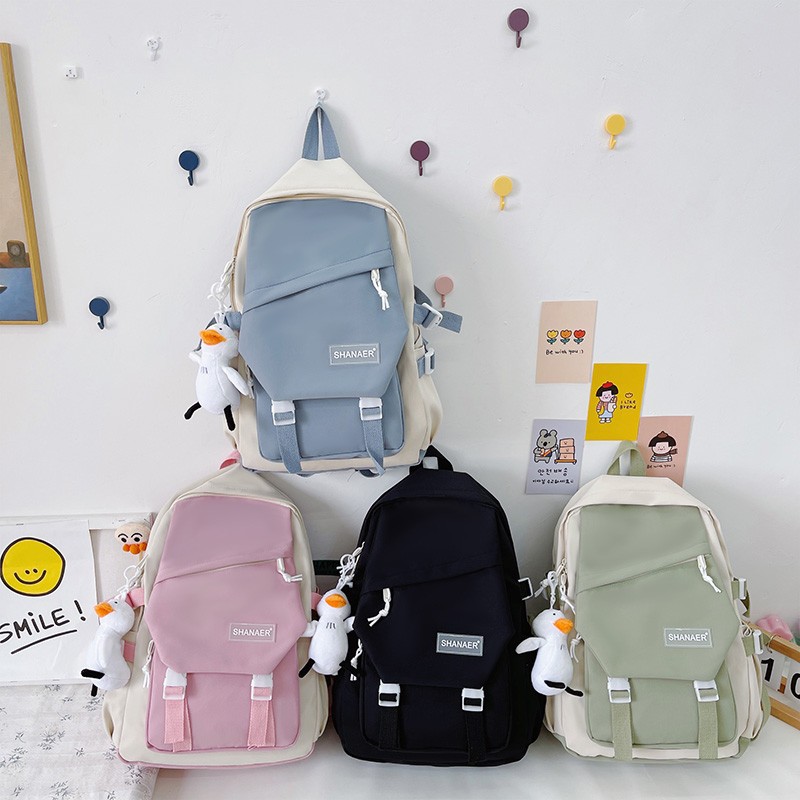 Color Matching Schoolbag Japanese College Style Men's Backpack Primary and Secondary School Chic Elegant Small Fresh Large Capacity Backpack Women