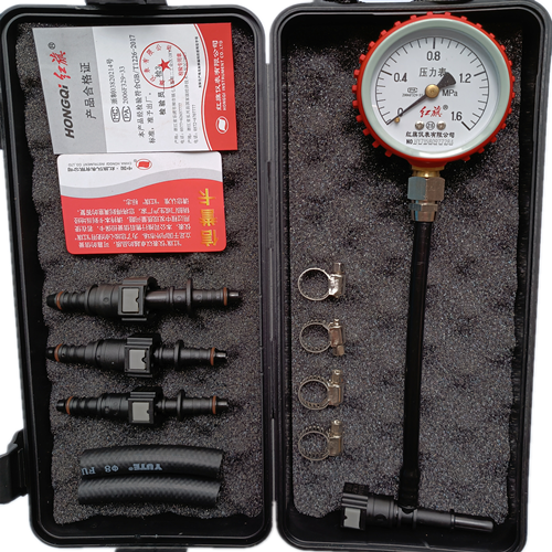 汽车汽油压力表油压表燃油压力表检测表测汽油压力表快接工具红
