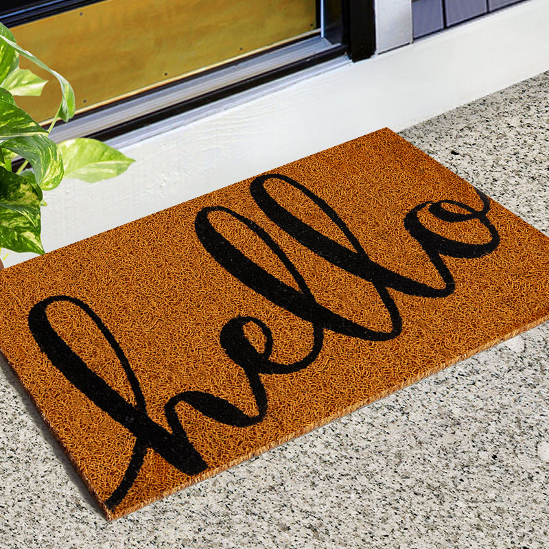 Cross-Border Imitation Coconut Palm Household PVC Doormat Hallway Entrance Door Mat Non-Slip Floor Mat PVC Household Carpet Mat