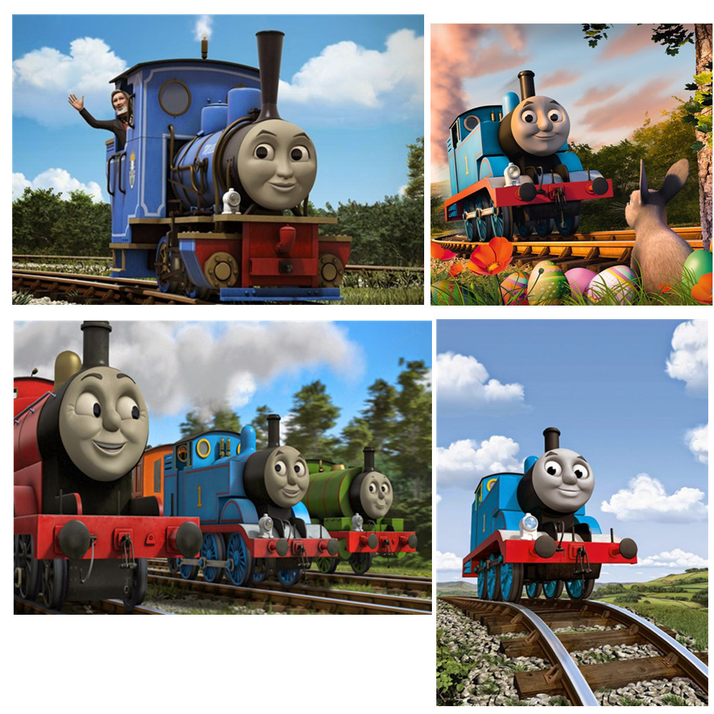 5d钻石画动漫托马斯满钻圆钻托马斯小火车钻石绣家居装饰画30*40-阿里