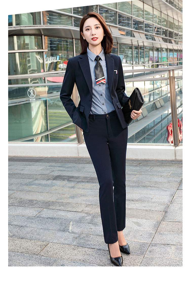 三件套职业正装春秋冬气质西装女工作服空姐制服前台工装外套西裤
