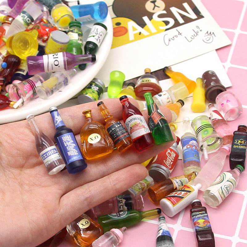 小瓶子微缩迷你小酒瓶子模型玩具diy材料树脂饰品配件亚马逊代发