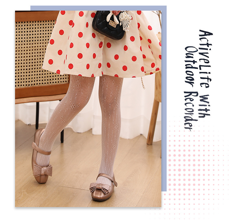 儿童渔网袜夏季梅花网格丝袜韩版网眼袜女童潮袜连裤袜打底网袜黑