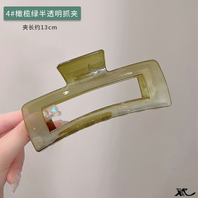 Oversized Jelly Acrylic Square Grip Elegant Graceful Hair Clip Good-looking Seamless Shark Clip Wholesale