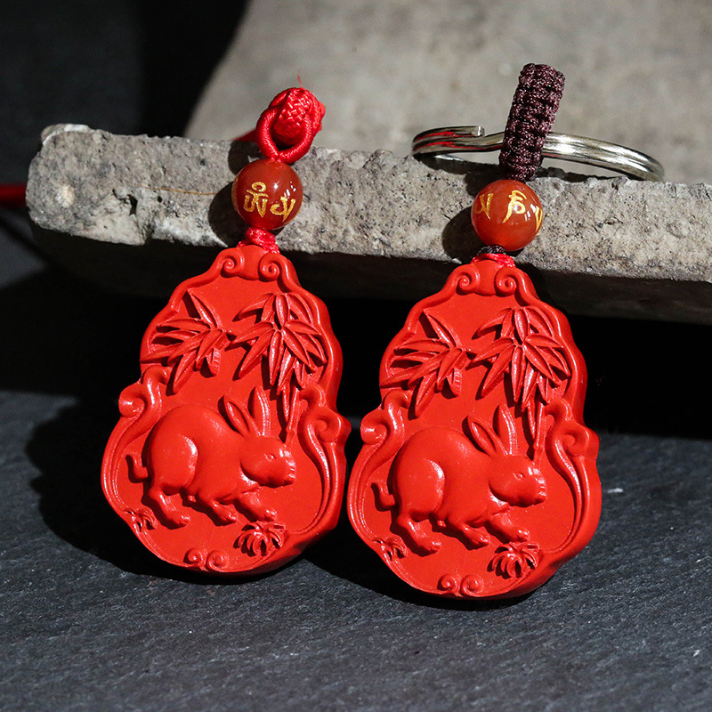 2021年属狗化太岁吉祥物双兔护岁吊坠小兔子骏兔添贵玉兔奉财项链