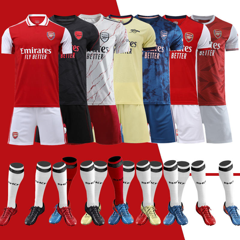 新赛季新款阿森纳主客场足球服套装现货批发俱乐部足球衣一件代发
