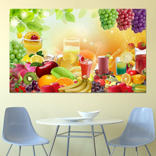 自粘壁纸现代简约餐厅装饰画厨房饭厅北欧蔬菜水果3d立体墙壁贴画