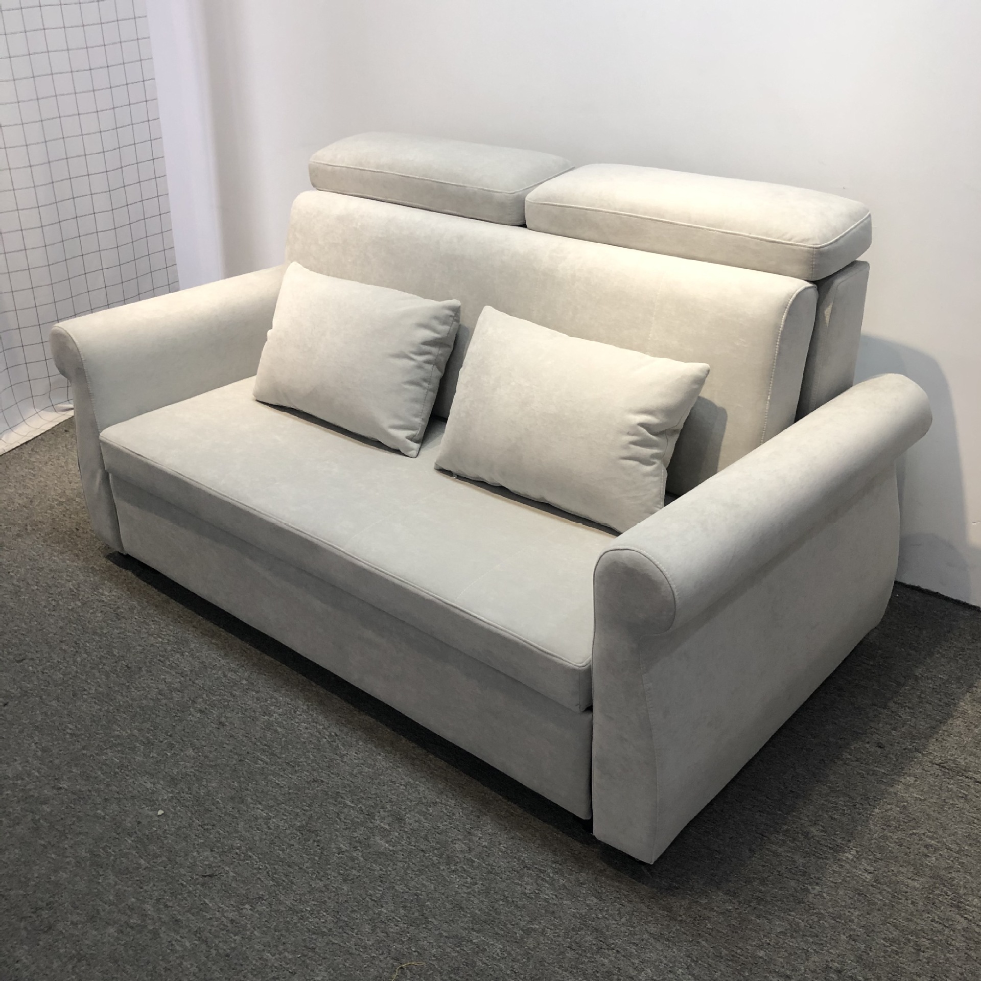 科技布沙发小清新墨绿简约风休闲双人位两用可折叠变床头枕沙发床