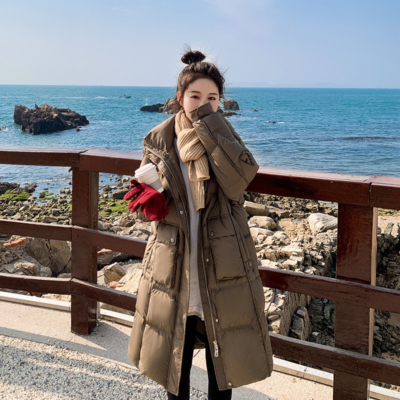 中长款加厚羽绒服女2023冬装新款韩版防寒保暖宽松白鸭绒气质外套