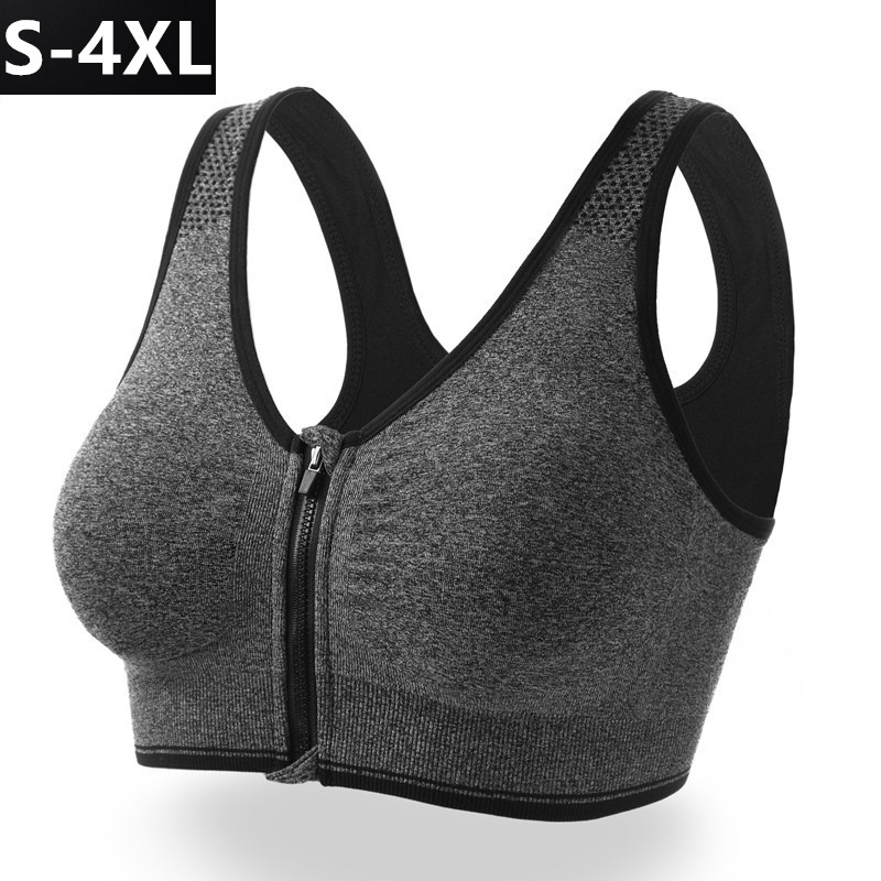 front zipper sports bra professional shockproof breathable wireless running vest yoga sports underwear for women