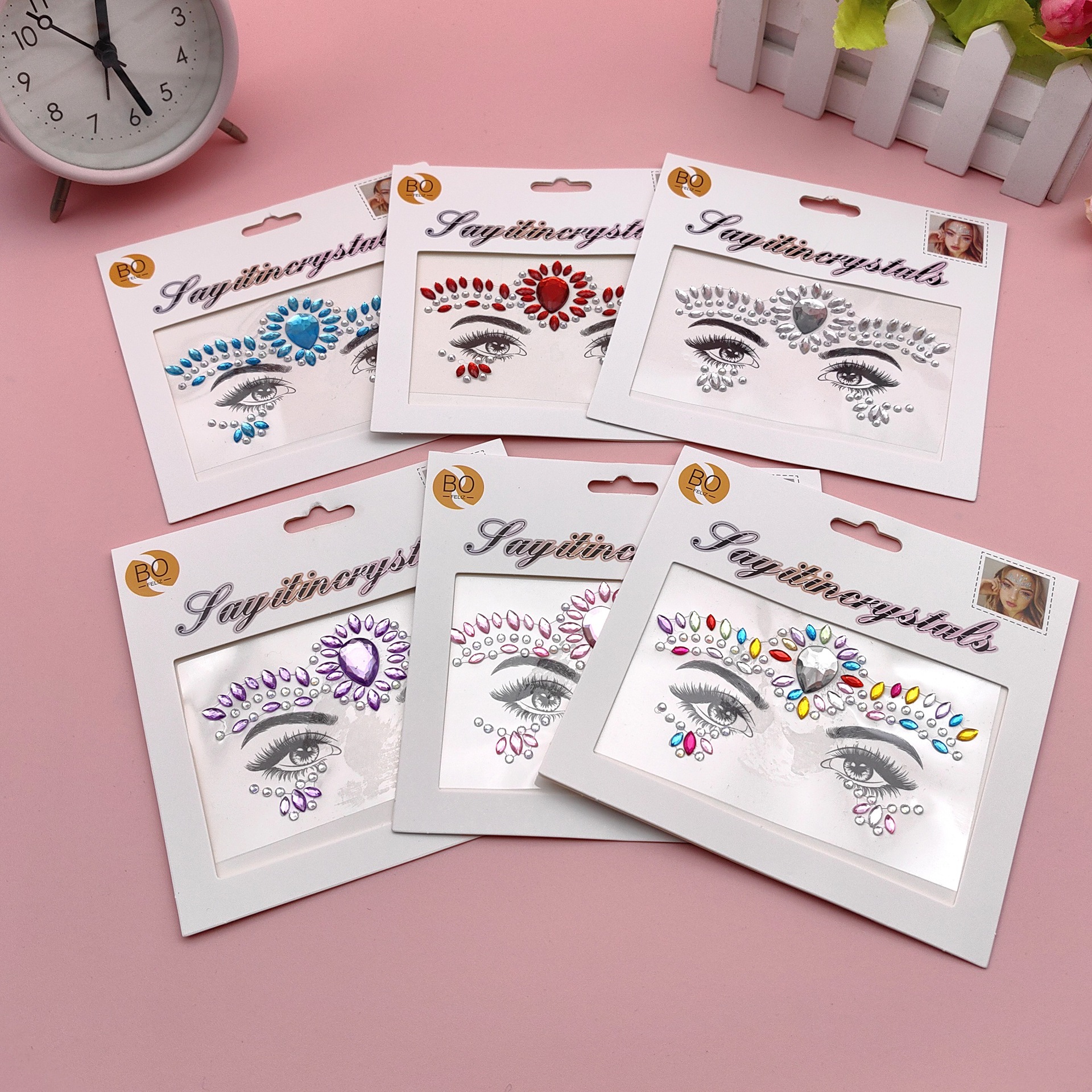 Cross-Border European and American Music Festival Makeup Effects Children's Eye Face Rhinestone Face Diamond Sticker Eye Corner Bindi Performance