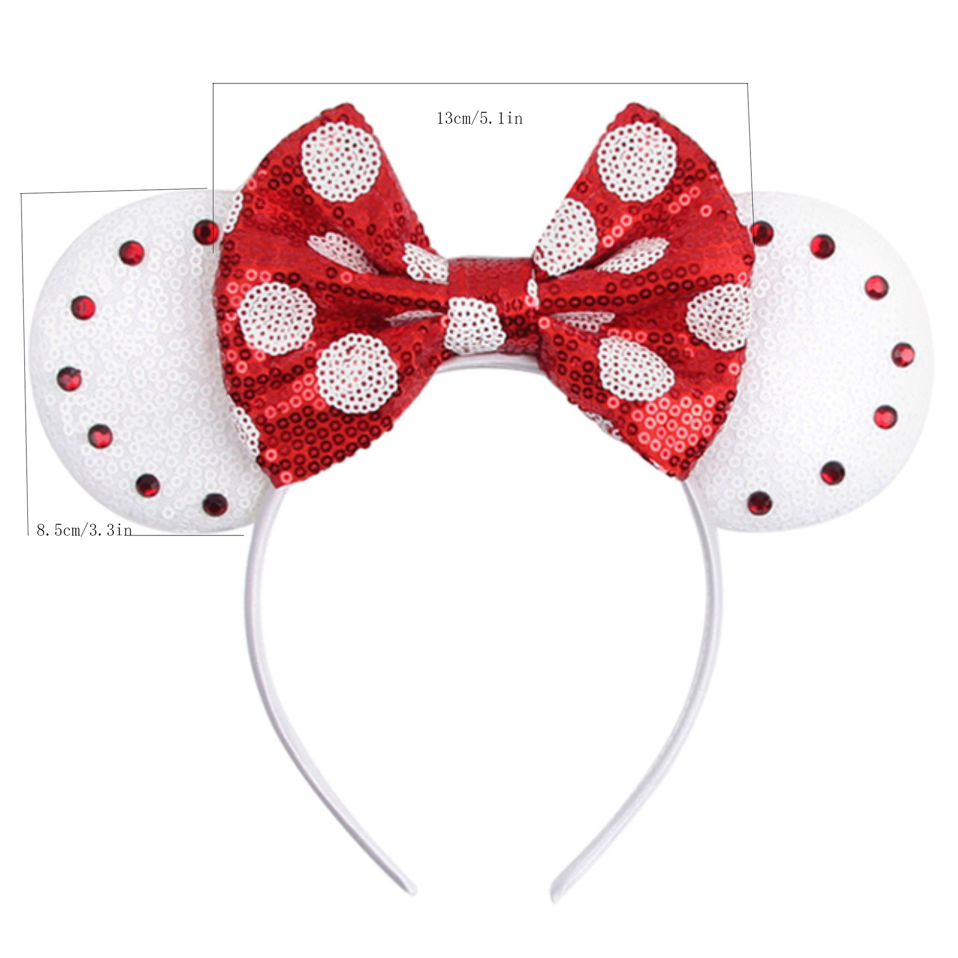 Mickey Headband Mickey Ear Sequin Hair Accessories Polka Dot Sequin Bow Polka Dot Mickey Ear Headband