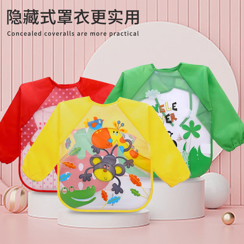 summer baby coverall waterproof anti-dirty children spring and summer female baby boy bib bib eating clothes babies‘ apron