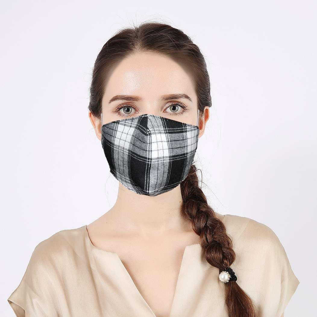 厂家口罩订做夏季薄款棉布口罩防尘口罩韩版格子立体成人男女口罩