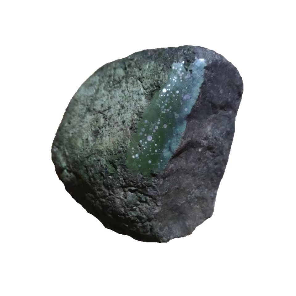 四川金属球粒陨石原石高镍陨石不磁铁奇石摆件橄榄绿球粒清晰