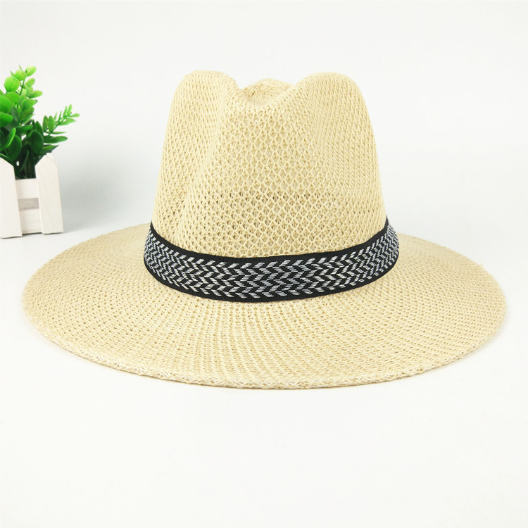 New Summer Men's Trendy Summer Hat Middle-Aged and Elderly Bowler Hat Middle-Aged Father Hat for the Elderly Straw Fisherman Hat