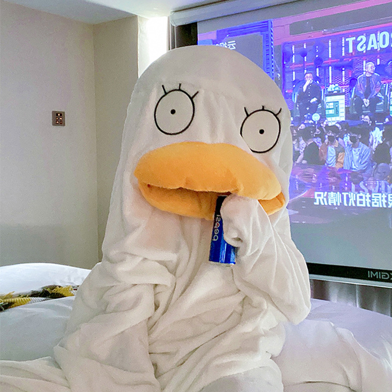 银魂伊丽莎白抖音搞怪鸭子沙雕睡衣加厚睡袋秋冬季男女情侣家居服