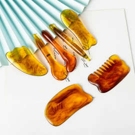 树脂刮痧拨筋棒美容工具7件套装眼部刮痧板批发面部专用 全身通用