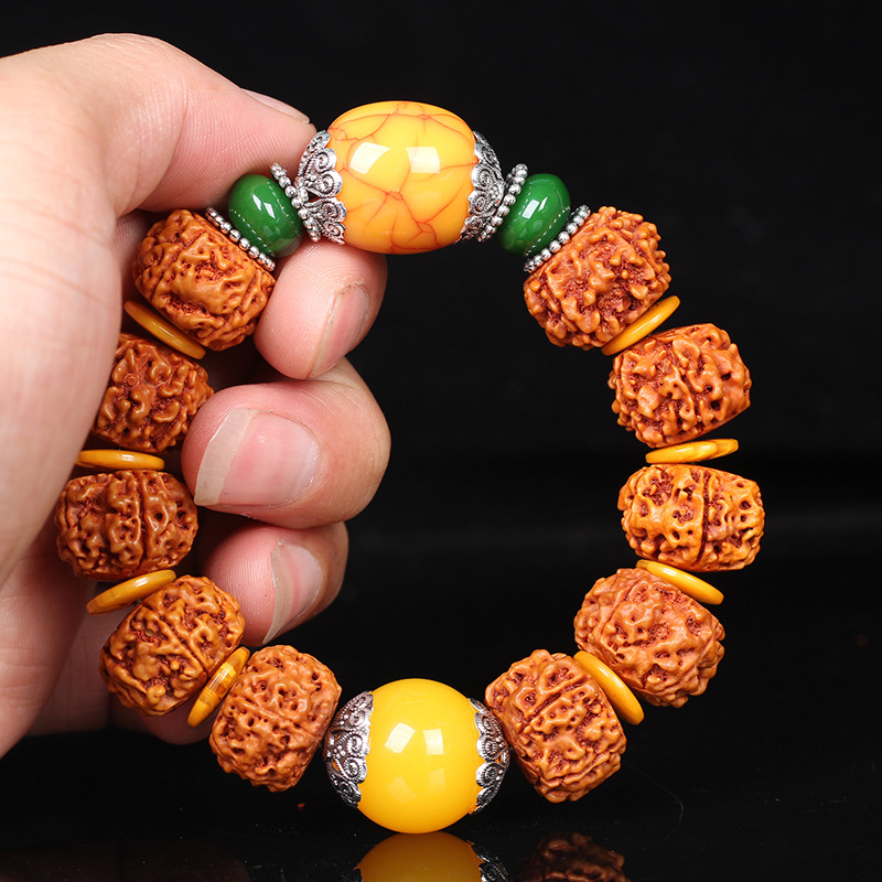 tibetan rudraksha bracelet men‘s beads bracelet bodhi seeds beeswax scenic spot entity crafts factory wholesale