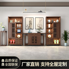 新中式禅意博古架茶具新中式实木复古背景古董架客厅展示胡桃多格