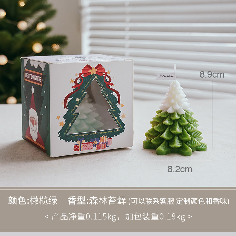 Christmas Tree Aromatherapy Candle Wholesale Creative Birthday Gift Hand Gift Finished Fragrance Christmas Candle Aromatherapy Gift Box