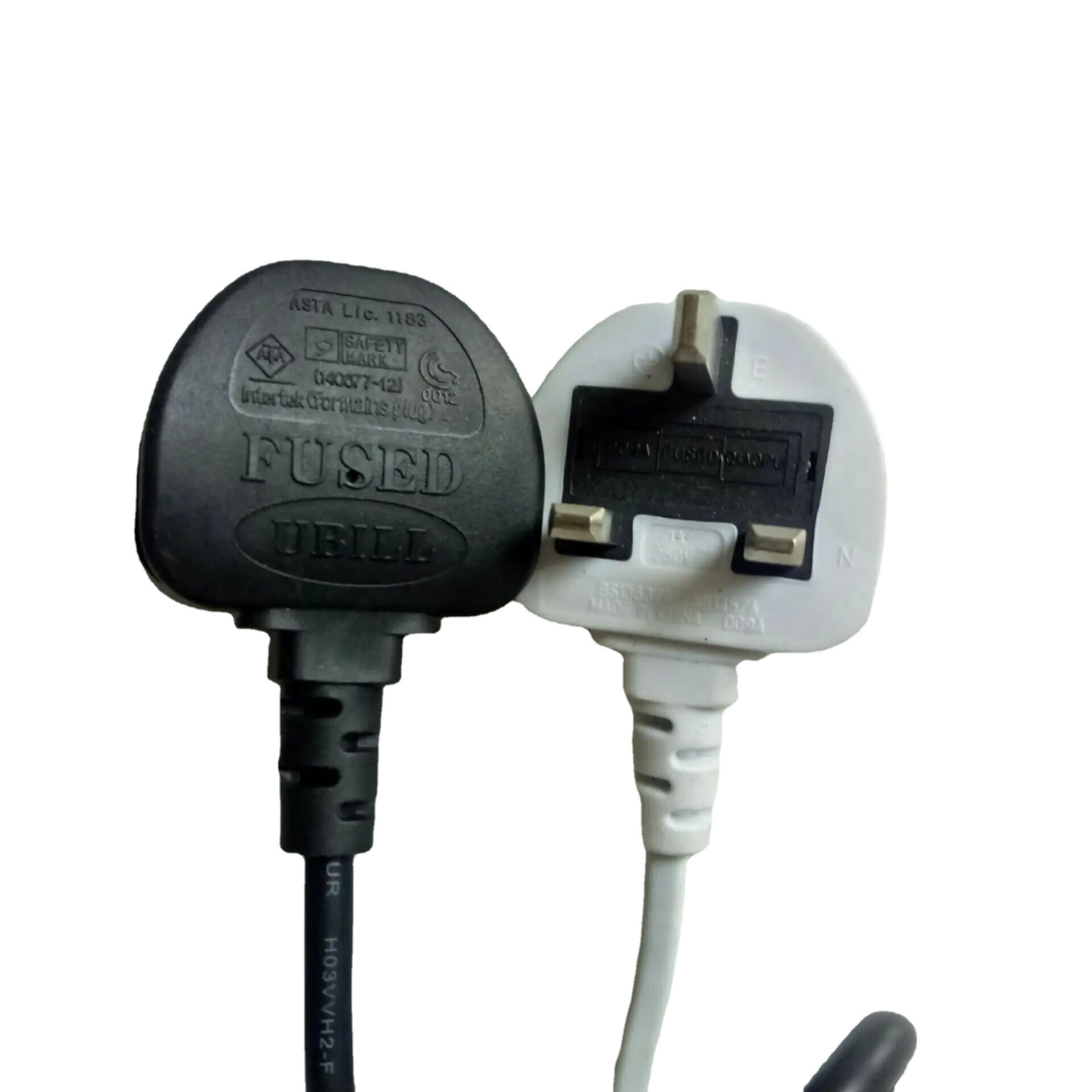 bs认证纯铜英标电源线 英式两芯两孔8字尾 英规打印机台灯插头线