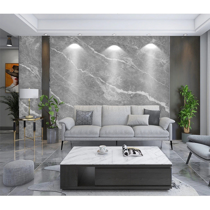 仿大理石纹墙布酒店办公室影视墙墙壁纸布壁画墙布现代几何石墙