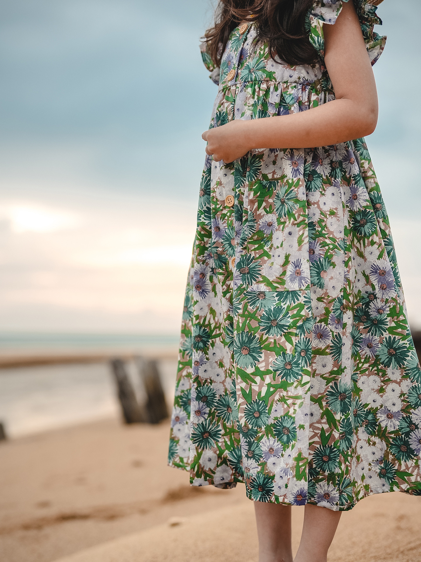 碎花连衣裙2021春装新款中大童森系韩版洋气长袖儿童裙子欧美0687