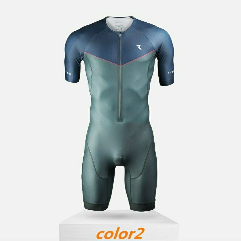 连体服男女款 夏季现货自行车骑行运动化纤套装图案款 连体骑行服