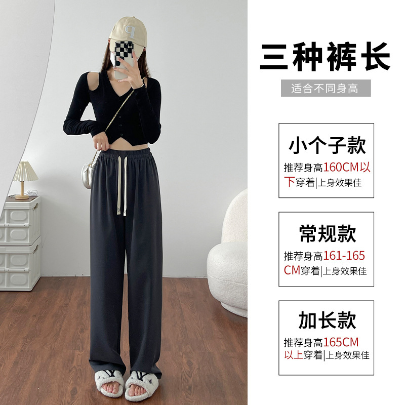 Women's Wide-Leg Pants 2024 Summer New Casual Suit Pants Women's Loose Draping All-Match Straight Mop Pants for Women