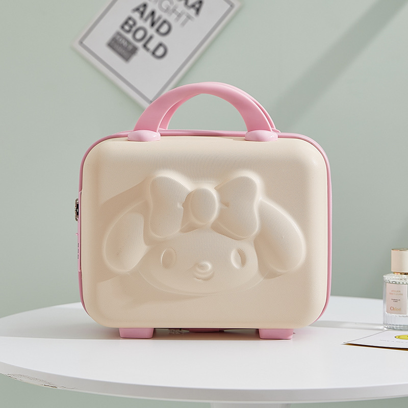 Suitcase Cosmetic Bag 14-Inch Female Student Mini Cartoon 3D Rabbit Password Suitcase Small Travel Storage Box