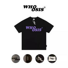 WHOOSIS（不知其名）幻影logo纯棉短袖t恤重磅潮宽松半袖体恤上衣