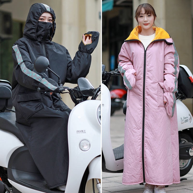 电动车挡风被冬季加绒加厚防寒防水骑车挡风衣电瓶车摩托车挡风罩