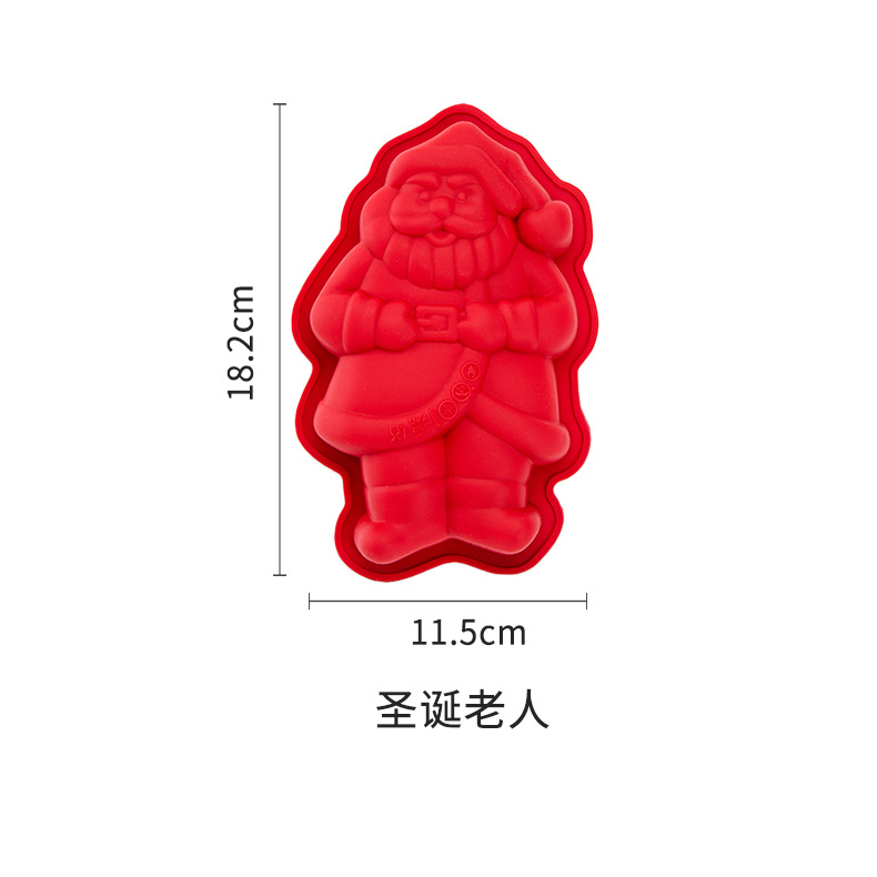 Christmas Series Silicone Santa Claus Mold Christmas Tree Santa Snowman Three-Dimensional Biscuits