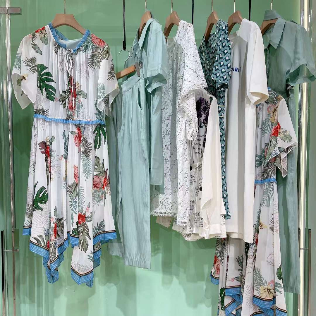 芭蒂娜夏装连衣裙广州品牌撤柜女装高货断码孤品实体店直播货源