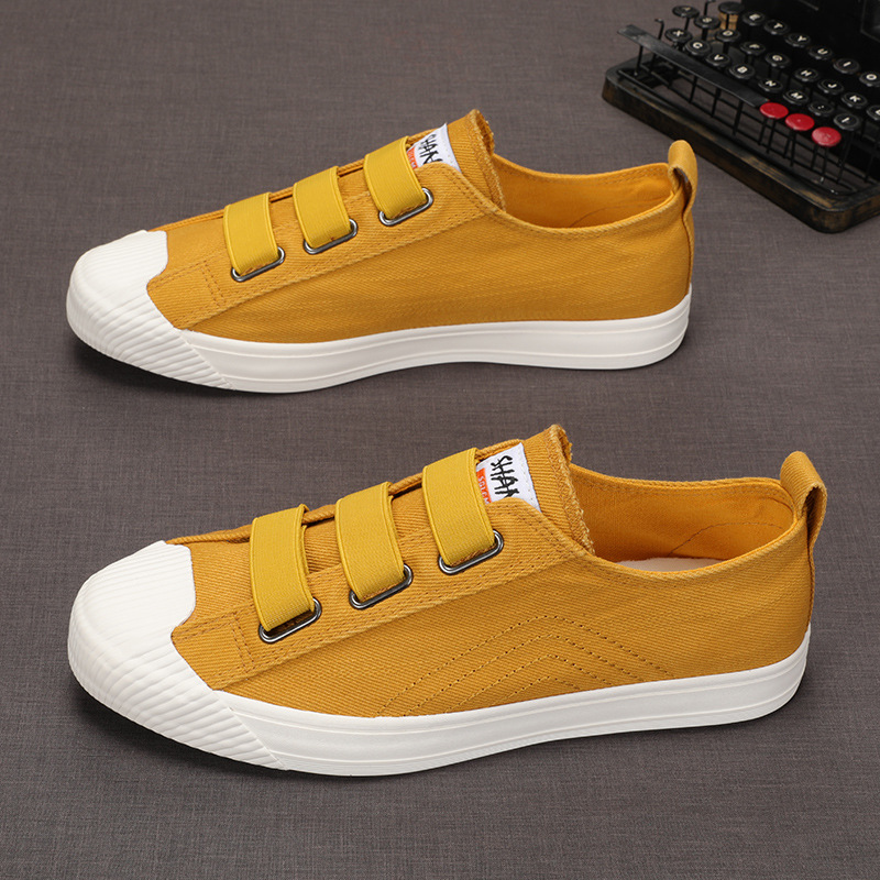 帆布鞋男款春秋新款低帮透气百搭一脚蹬软底男鞋懒人男士休闲板鞋