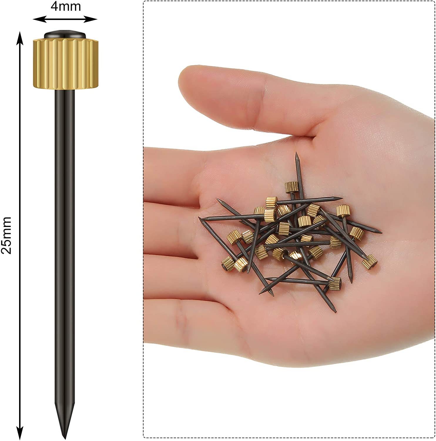 钉多五金穿心大头钉跨境钉小五金规格黑色圆头现货大头相框黄铜钉