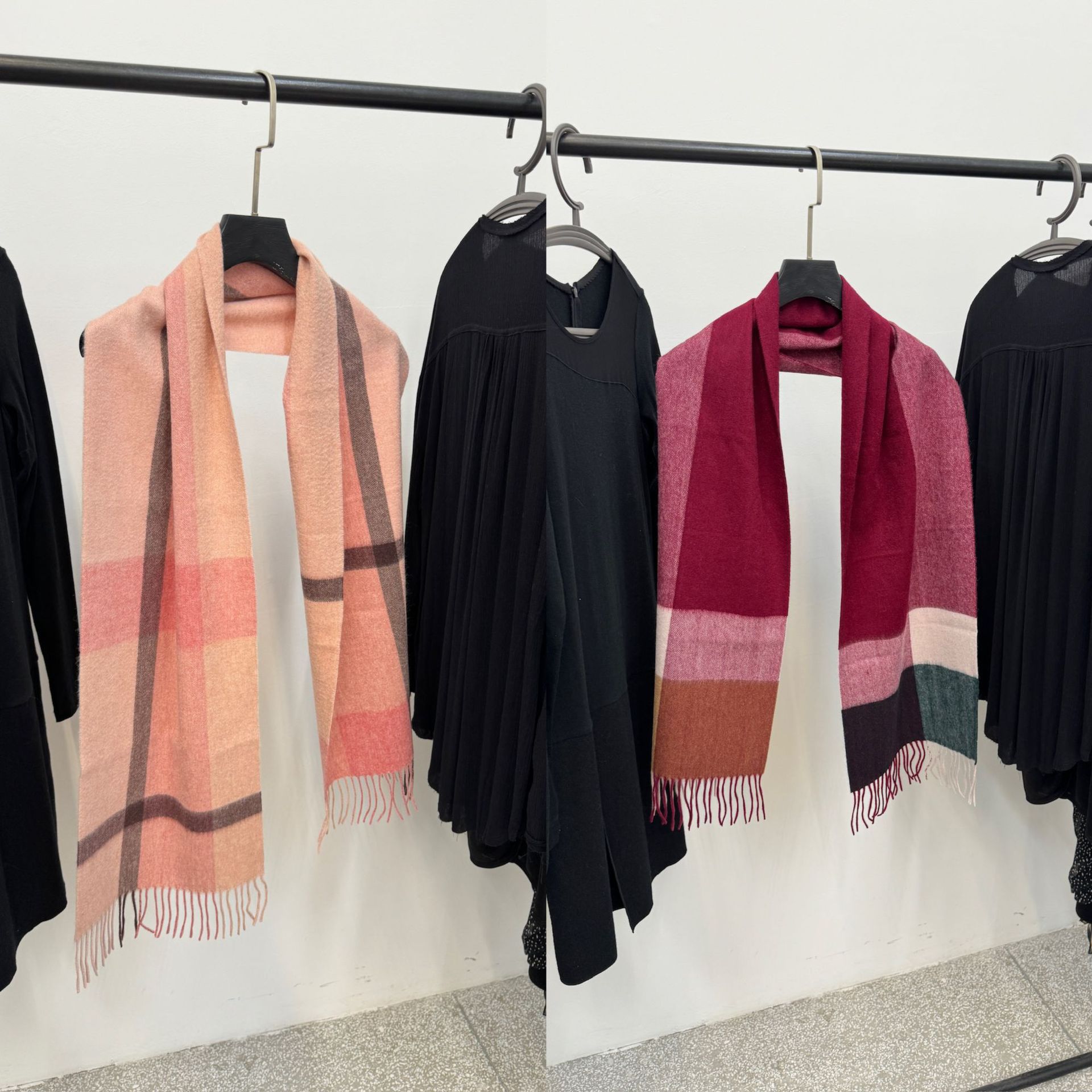 尾单 羊绒30cm两色拼色保暖围巾披肩-阿里巴巴