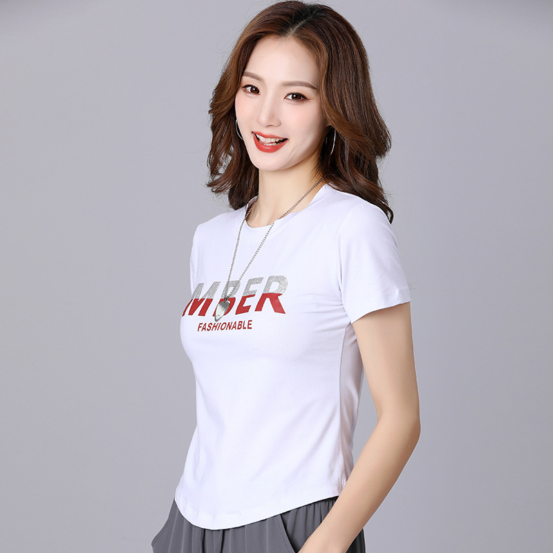 新款运动短袖棉广场舞服装套装宽松大码跳舞衣服女网红时尚上衣夏