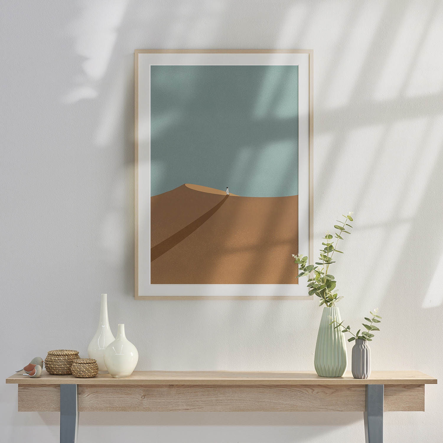 几米家  北欧客厅装饰画卧室抽象竖版挂画沙漠文艺沙发床头墙壁画