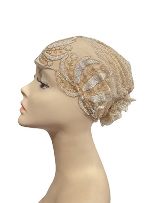 穆斯林亮片网纱小帽阿拉伯头巾帽