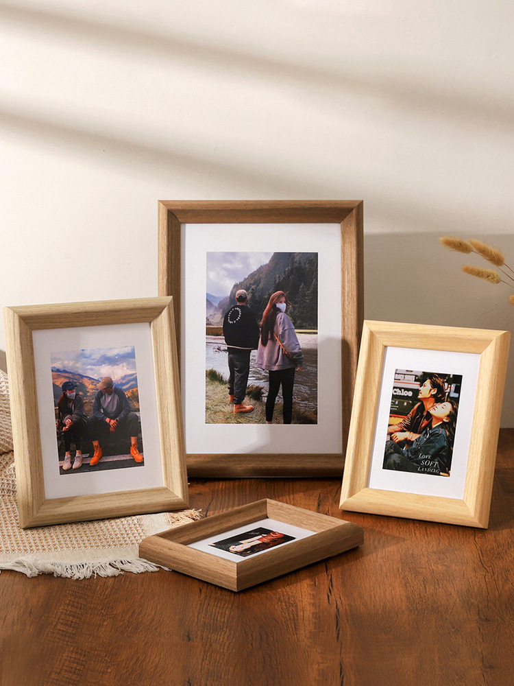 实木8冲洗照片加相册6 7寸照片打印加相框摆台10画框装裱挂墙