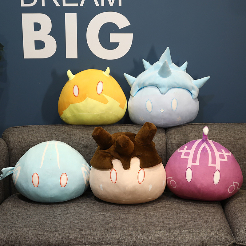 创意原神史莱姆抱枕靠垫游戏周边团子玩偶动漫风元素二次元公仔