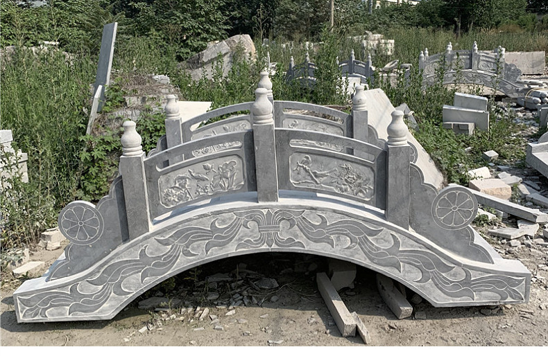 石雕桥青石桥石材雕刻大理石花岗岩庭院园林流水小桥中式石拱桥