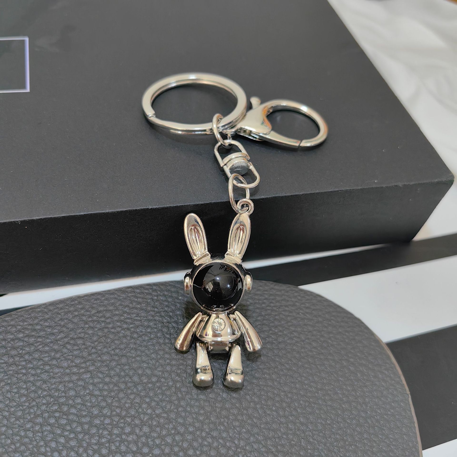 Cross-Border Creative Cartoon New Colorful Space Rabbit Alloy Keychain Personalized Bag Key Chain Hanging Jewelry