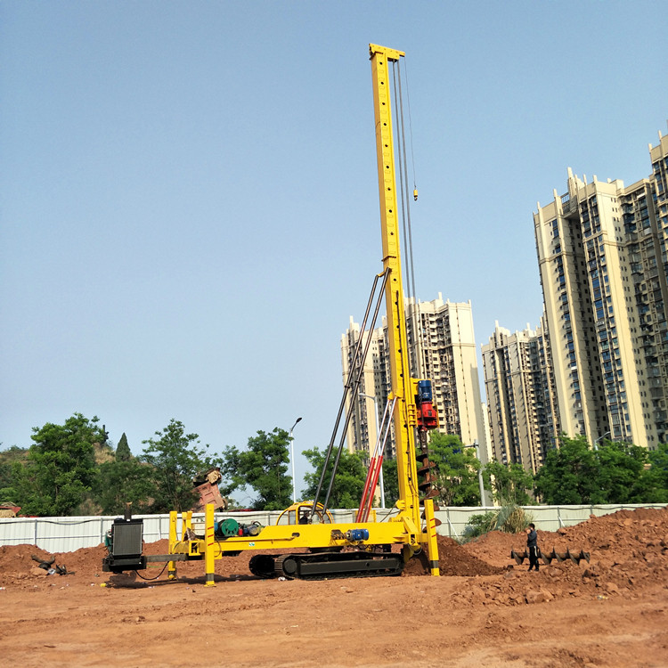 长螺旋打桩机cfg桩 定制履带式抗浮锚杆钻机 地基长螺旋桩基