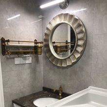 圆形欧式镜卫浴镜美式装饰镜框卫生间客厅玄关壁挂浴室镜子太阳花