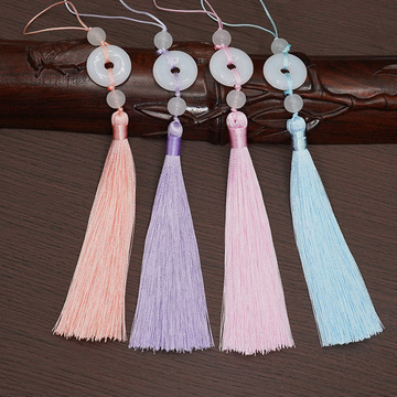 鸿雨古风流苏吊穗扇子吊坠双珠平安扣汉服挂饰压襟古装挂件diy