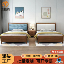 简约实木床单人床1.2米小户型1米1.35m软靠1.5儿童床老人简约家用